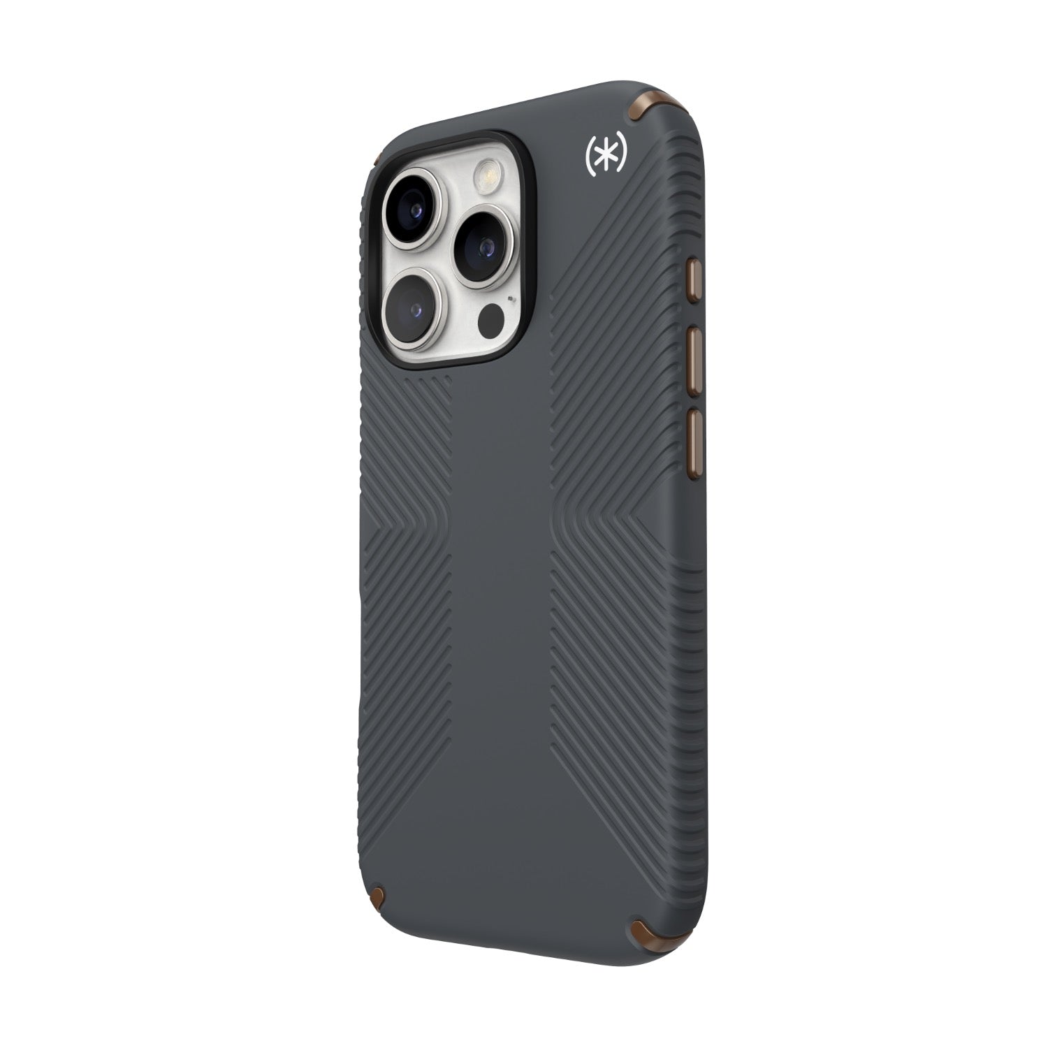 GUNMANSA Speck Presidio2 Grip Case - Apple iPhone 16 Pro - Charcoal Grey & Cool Bronze