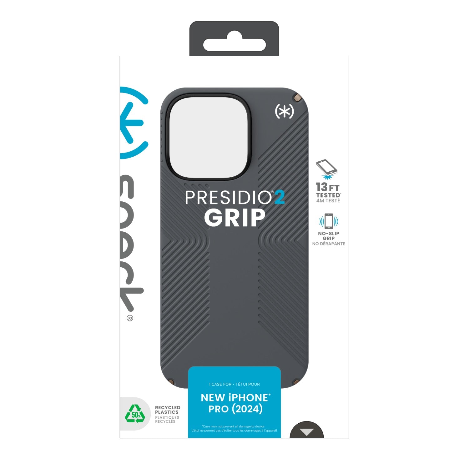 GUNMANSA Speck Presidio2 Grip Case - Apple iPhone 16 Pro - Charcoal Grey & Cool Bronze