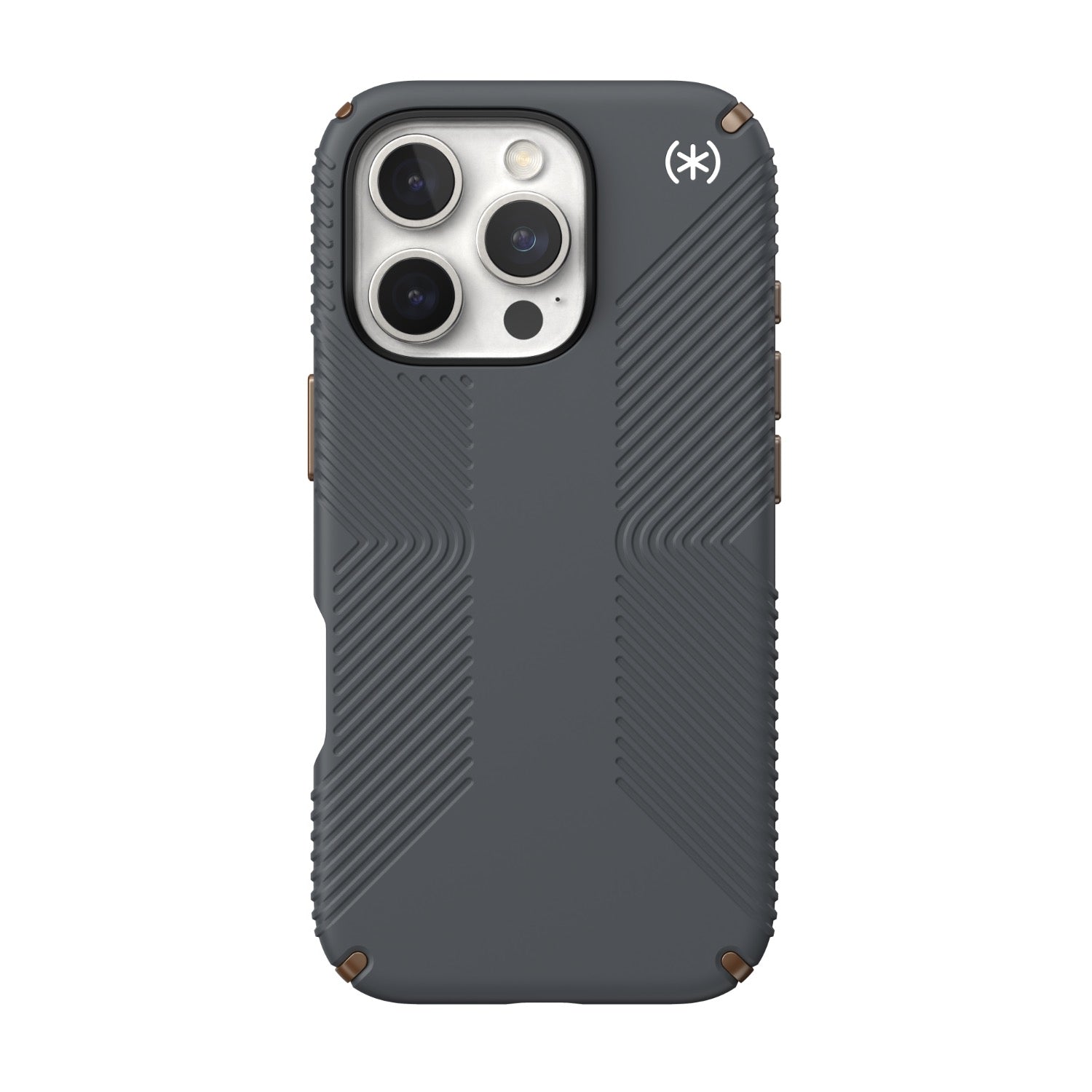 GUNMANSA Speck Presidio2 Grip Case - Apple iPhone 16 Pro - Charcoal Grey & Cool Bronze