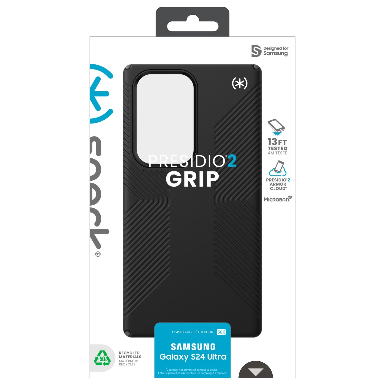 GUNMANSA Speck Presidio2 Grip Case - Samsung Galaxy S24 Ultra - Black