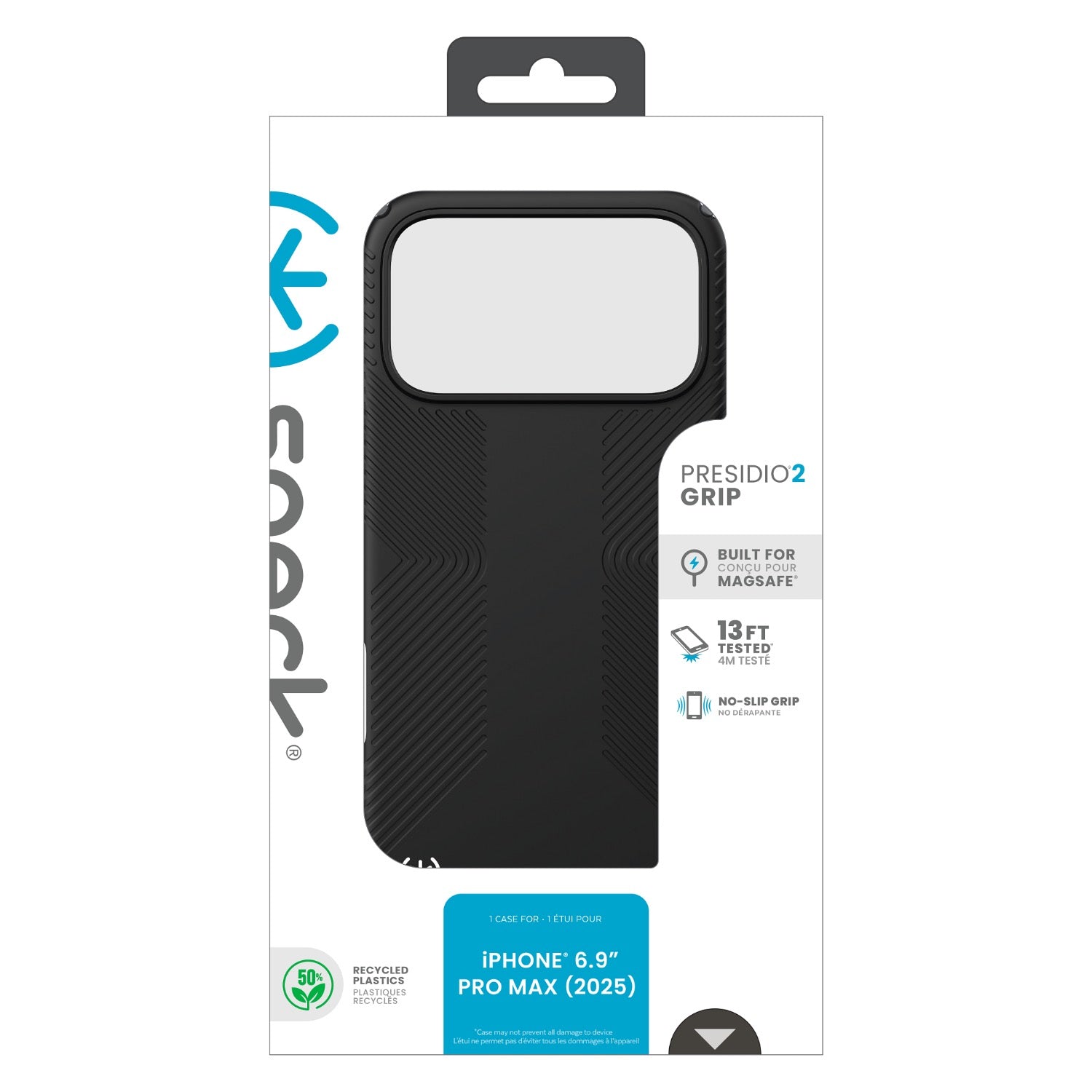 GUNMANSA Speck Presidio2 Grip MagSafe Case - Apple iPhone 17 Pro Max - Black & Slate Grey