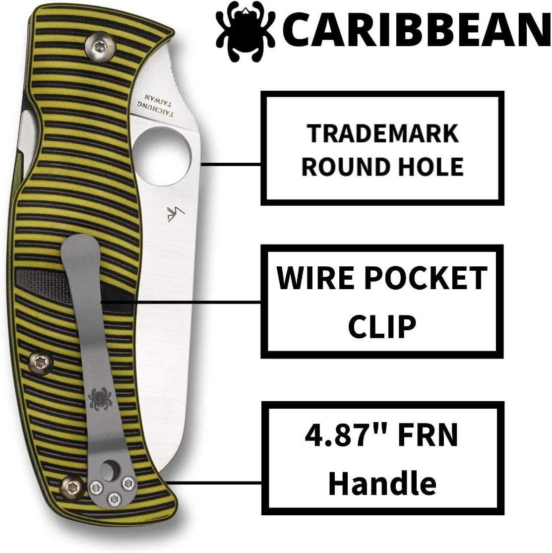 GUNMANSA SPYDERCO CARIBBEAN G10 Knife LC/200N SER SHEEPFOOT - C217GSSF