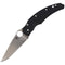 GUNMANSA Spyderco Opus Black G-10 PlainEdge Knife (C218GP)