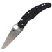 GUNMANSA Spyderco Opus Black G-10 PlainEdge Knife (C218GP)