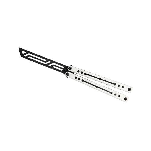 GUNMANSA SQUID INDUSTRIES NAUTILUS IWHITE INKED BLACK BUTTERFLY KNIFE