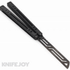GUNMANSA SQUID INDUSTRIES NAUTILUS IWHITE INKED BLACK BUTTERFLY KNIFE