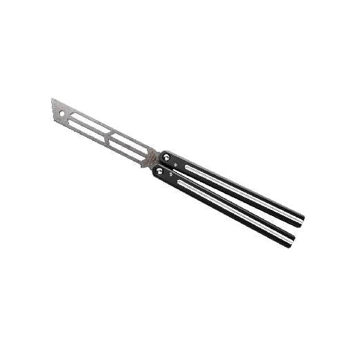 GUNMANSA Squid Industries Triton V2 Black Dual Toned Trainer Butterfly Knife Blunt Edge