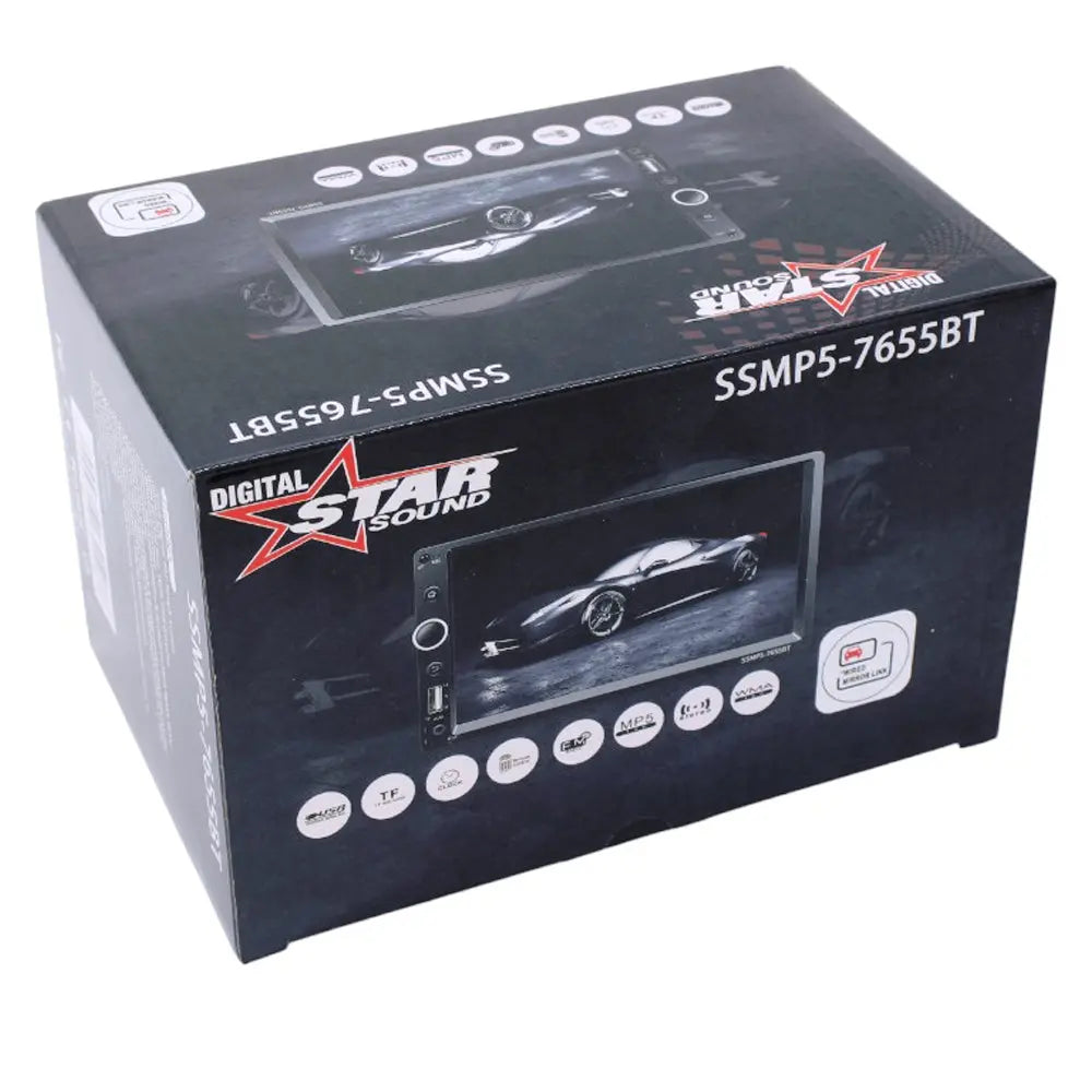GUNMANSA Star Sound SSMP5-7655BT 7″ Double Din Media Player with USB/Mirrorlink/Bluetooth