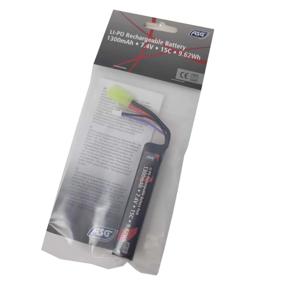 GUNMANSA Stock Tube Battery LiPo 7.4V 1300mAh 15C (19013)