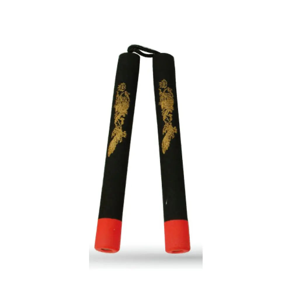 GUNMANSA String Foam Chaku Red/Black w/Dragon 12" - E126C