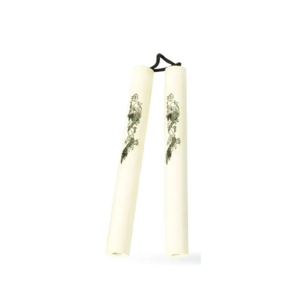 GUNMANSA STRING FOAM CHAKU W/DRAGON WHITE 12"- E122