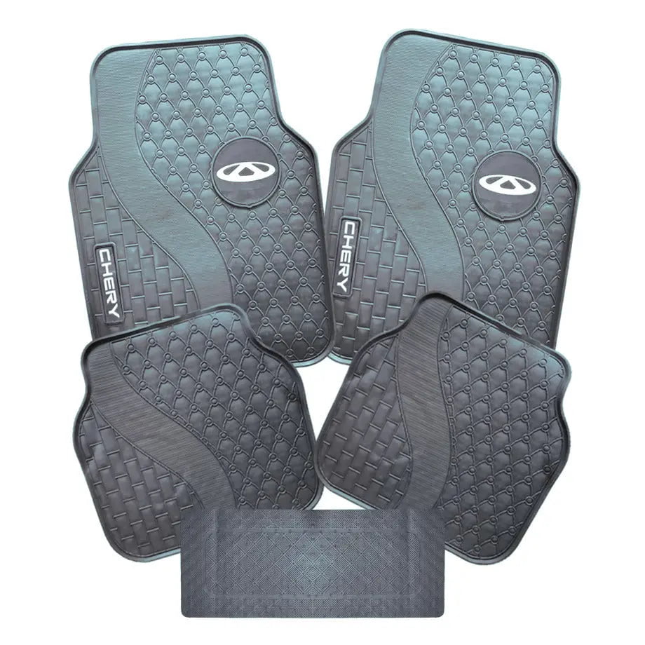 GUNMANSA Suitable To Fit - Cherry 5-Piece Rubber Car Mats (White)