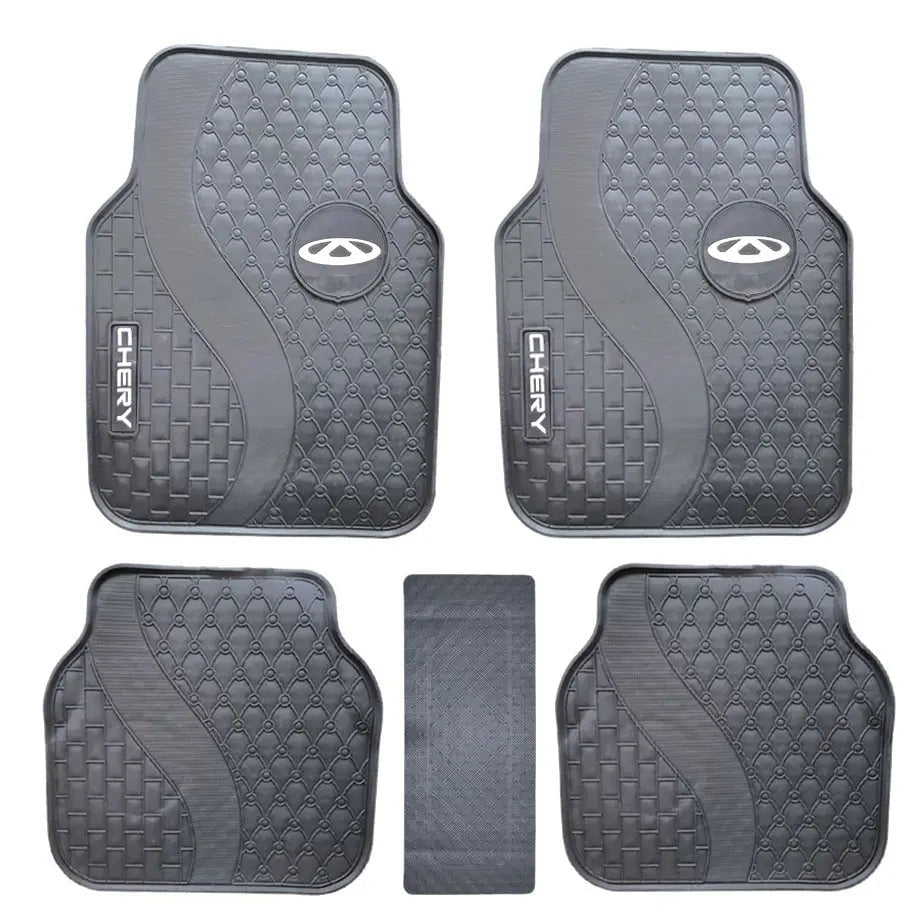 GUNMANSA Suitable To Fit - Cherry 5-Piece Rubber Car Mats (White)