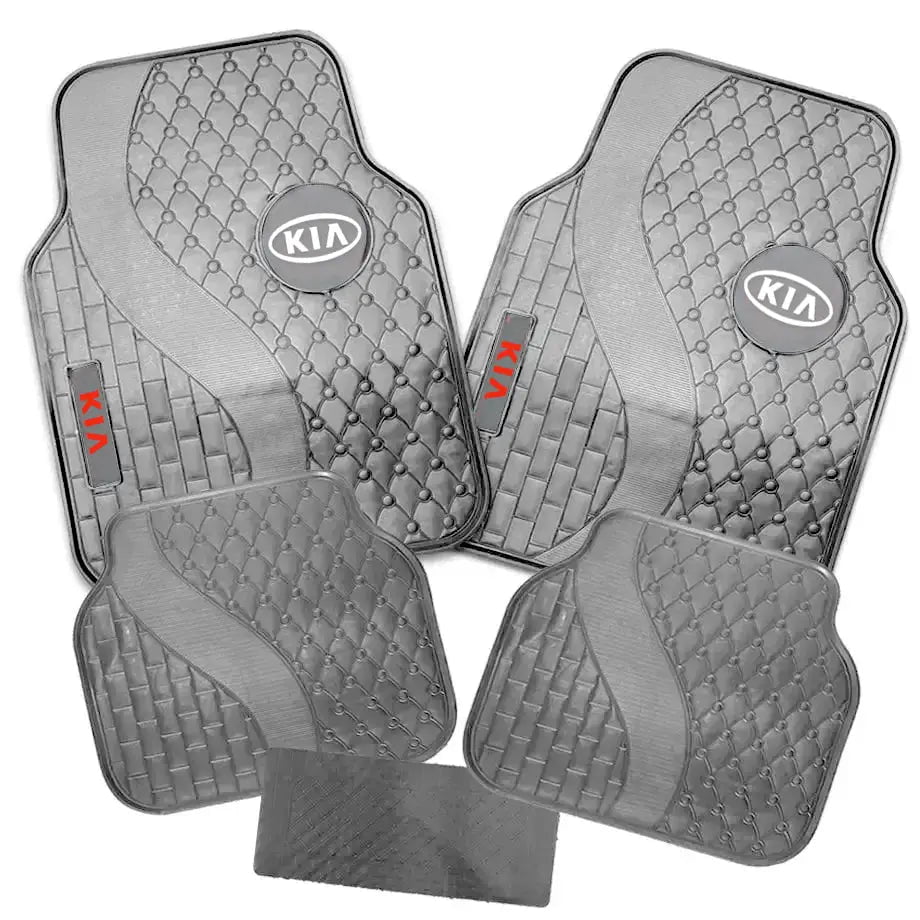 GUNMANSA Suitable To Fit - Kia 5-Piece Rubber Car Mats (White)