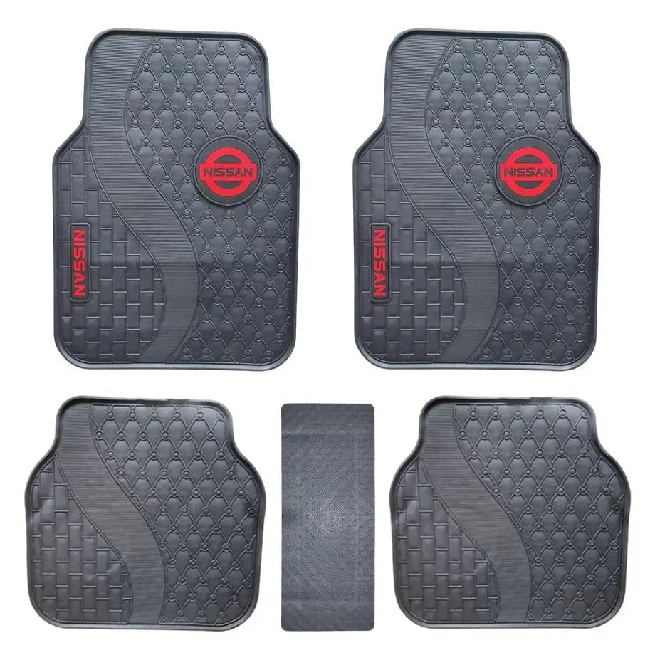 GUNMANSA Suitable To Fit - Nissan 5-Piece Rubber Car Mats (Red)