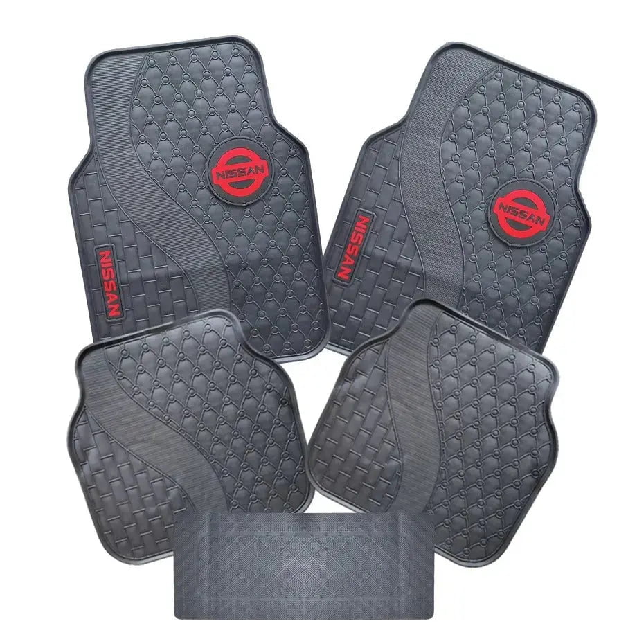 GUNMANSA Suitable To Fit - Nissan 5-Piece Rubber Car Mats (Red)