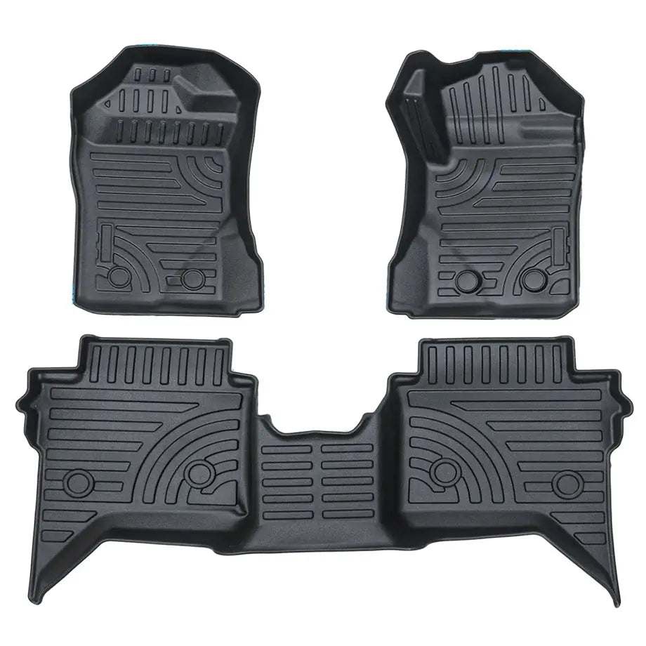 GUNMANSA Suitable To Fit - Ranger Next Gen (22-On) Double-Cab Moulded TPE Rubber Floor Mats (3-Piece)
