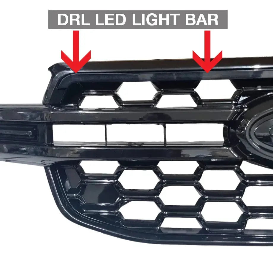 GUNMANSA Suitable To Fit - Ranger Next Gen (22-On) Gloss Black DRL LED Upgrade Grille