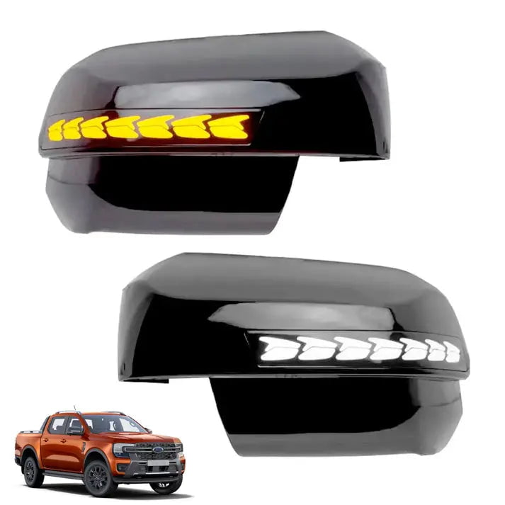 GUNMANSA Suitable To Fit - Ranger Next Gen (22-On) Gloss Black Sequential LED Mirror Covers