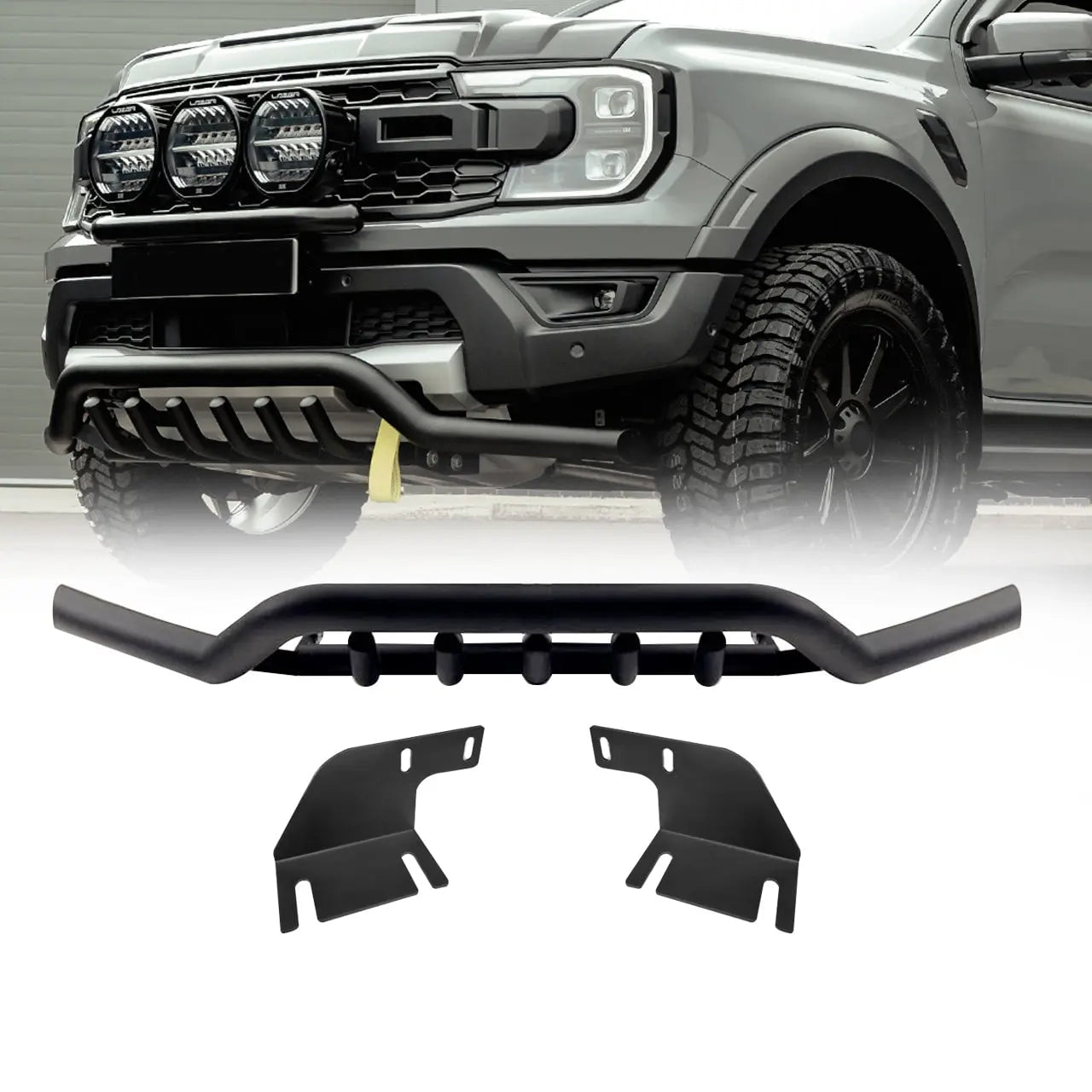 GUNMANSA Suitable To Fit - Ranger Next Gen (22-On) Outback Style Matte Black Lower Nudge Bar