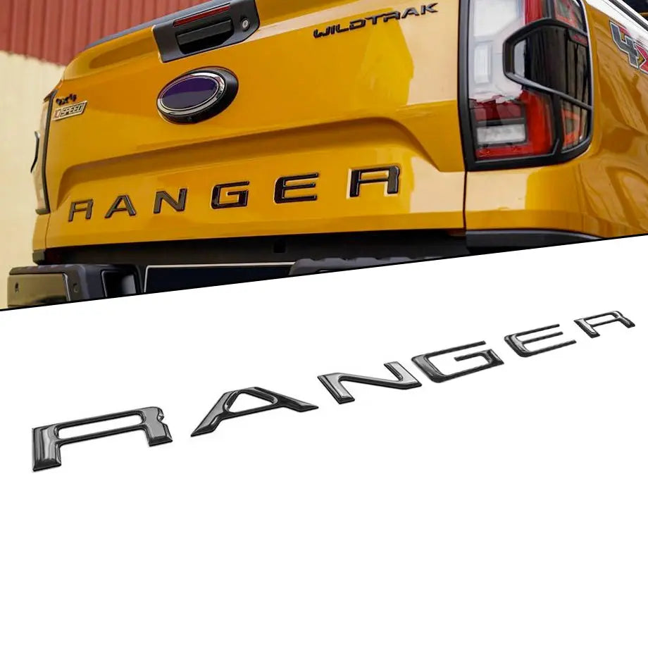 GUNMANSA Suitable To Fit - Ranger Next Gen 3D Raised Tailgate Lettering Badge Kit (Black)