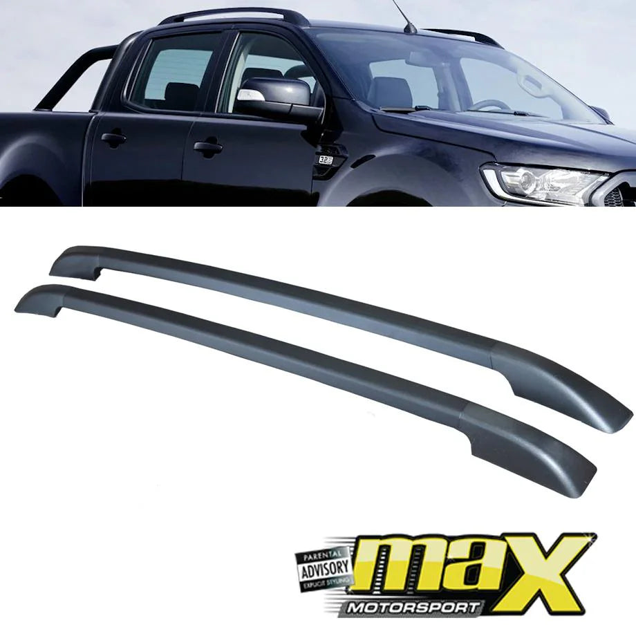 GUNMANSA Suitable To Fit - Ranger T6 / T7 / T8 (12-21) Matte Black Stick On Roof Racks
