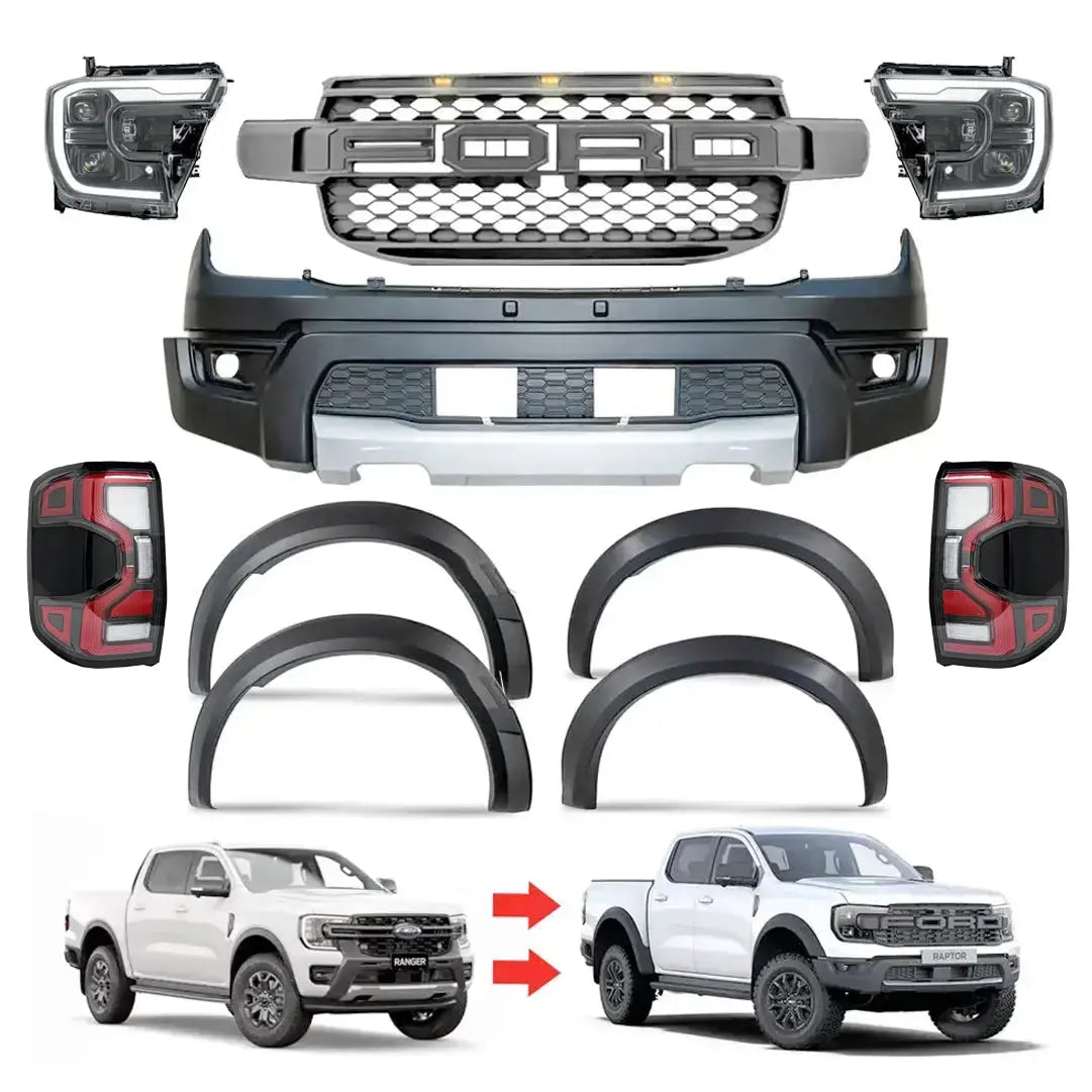 GUNMANSA Suitable To Fit - Ranger To Next Gen Raptor Conversion Body Kit With Headlights & Taillights (22-On)