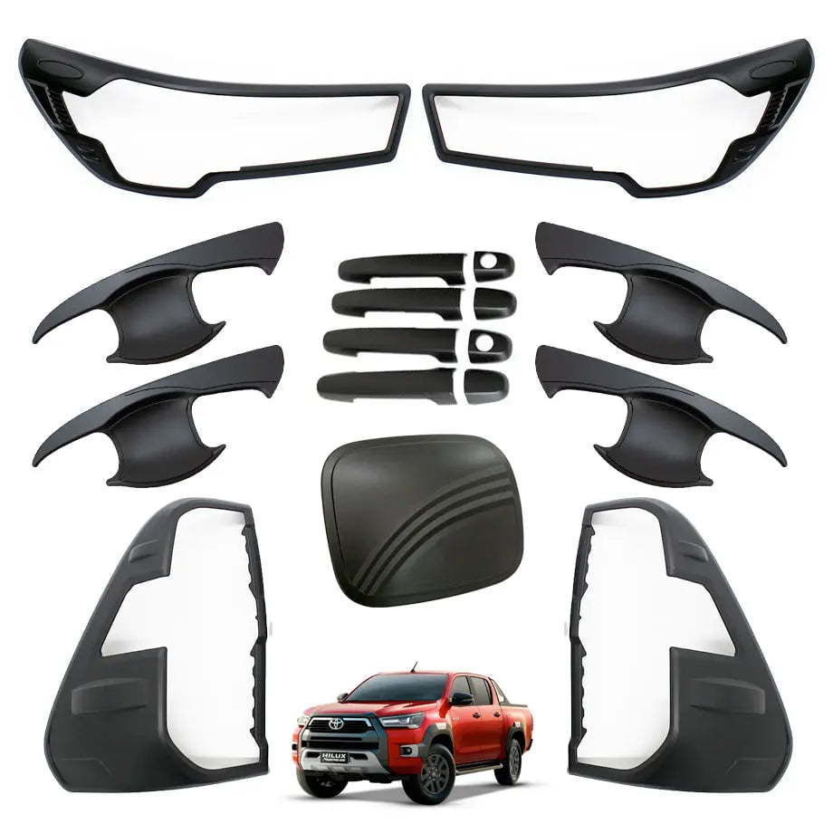 GUNMANSA Suitable To Fit - Toyota Hilux (20-On) Matte Black Accessory Trim Kit (17-Piece)