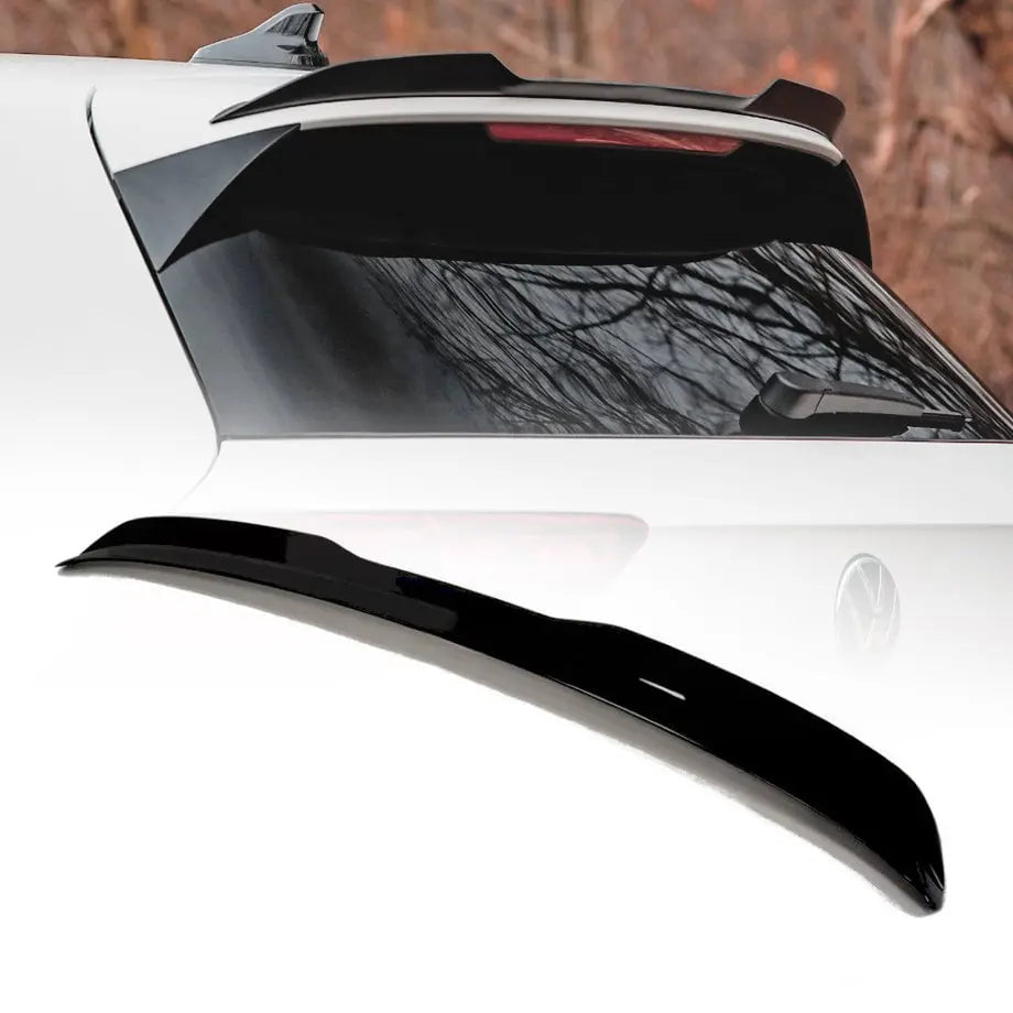 GUNMANSA Suitable To Fit - VW Golf 8 (21-On) Maxton Style Gloss Black Roof Spoiler Extension