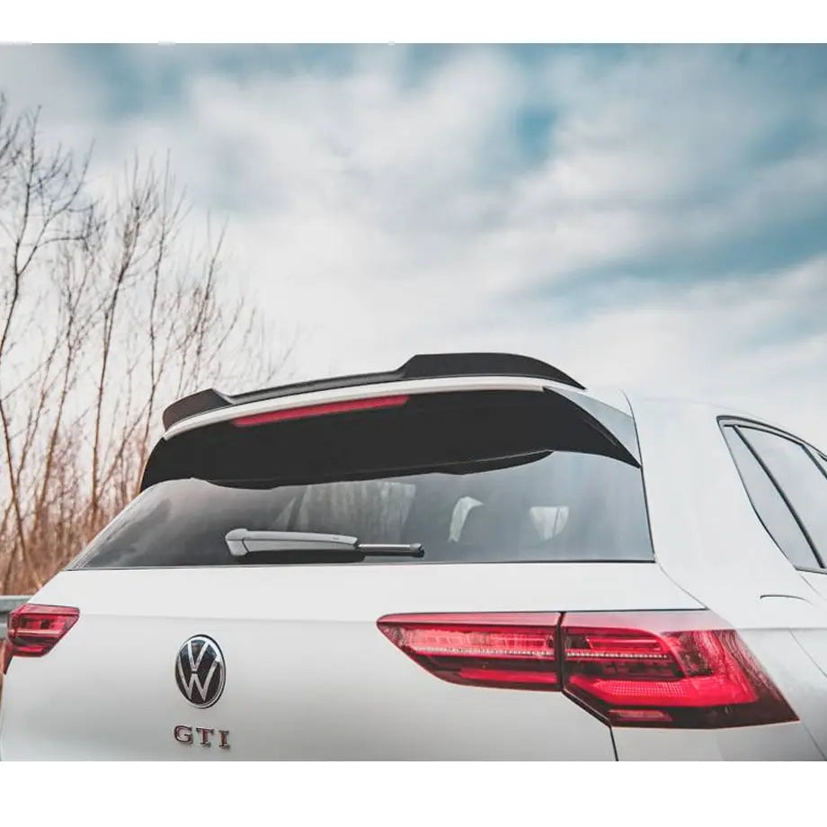 GUNMANSA Suitable To Fit - VW Golf 8 (21-On) Maxton Style Gloss Black Roof Spoiler Extension