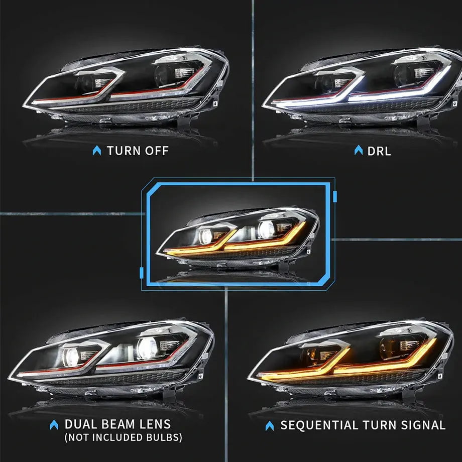 GUNMANSA Suitable To Fit - VW Golf MK7 - Golf 7.5 GTI Style Upgrade Headlight