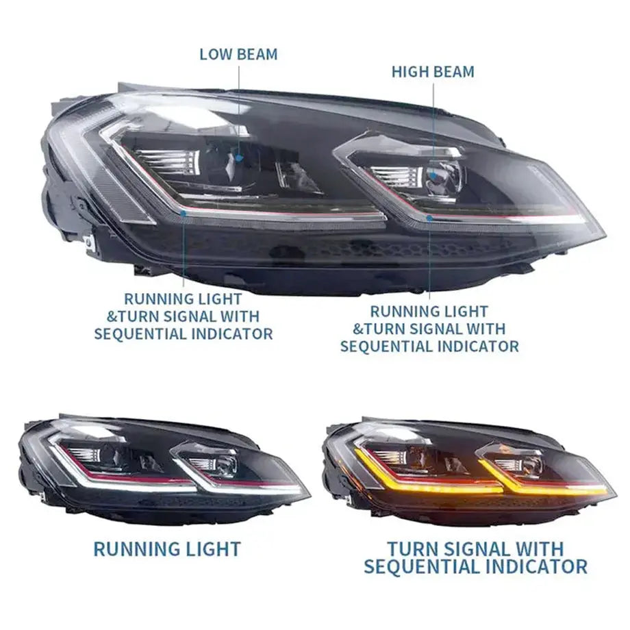 GUNMANSA Suitable To Fit - VW Golf MK7 - Golf 7.5 GTI Style Upgrade Headlight
