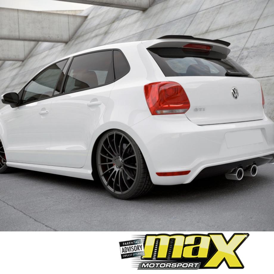 GUNMANSA Suitable To Fit - VW Polo 6 Maxton Style Gloss Black Roof Spoiler Extension
