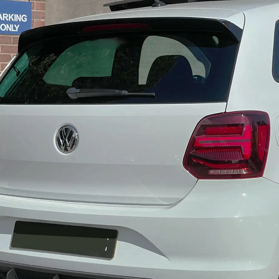 GUNMANSA Suitable To Fit - VW Polo 6C GTI Style Gloss Black Roof Spoiler Extension