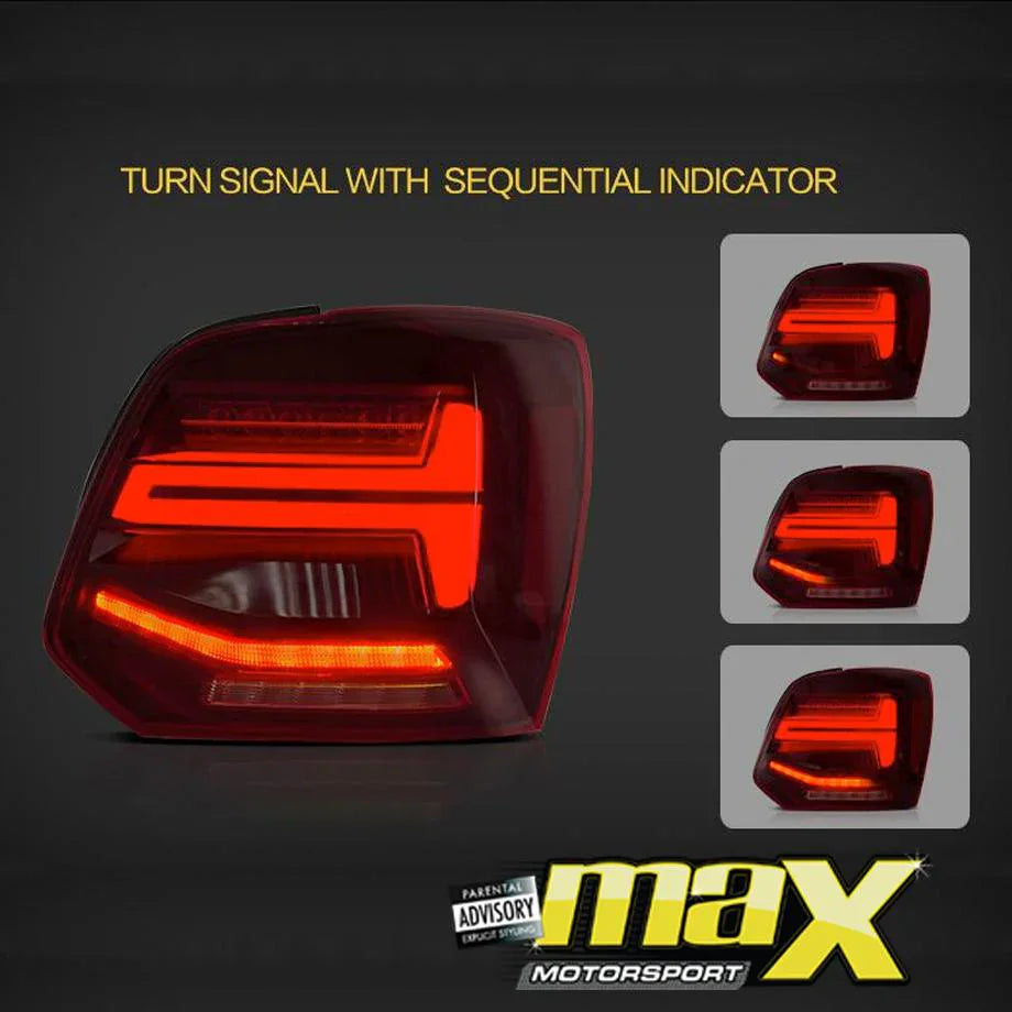 GUNMANSA Suitable To Fit - VW Polo 6R Smoked Red LED Sequential Taillight