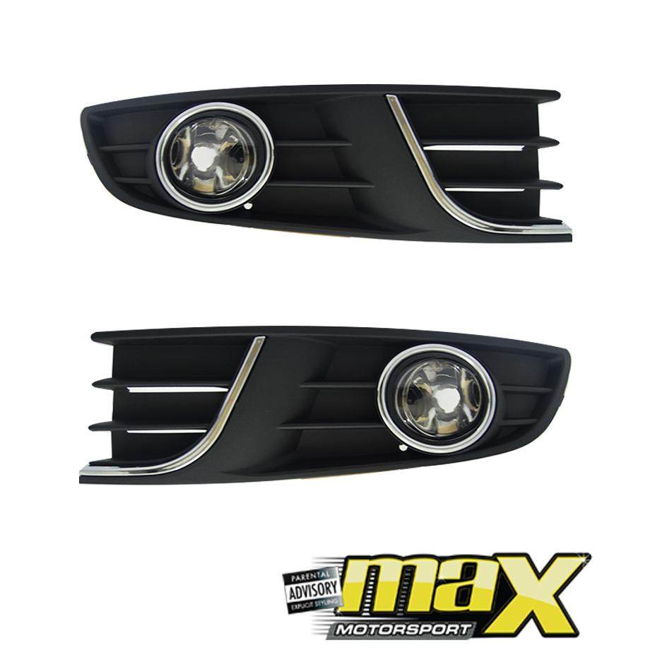 GUNMANSA Suitable To Fit - VW Polo Vivo (14-19) Silverline Fog Lamp Covers With Centre Grille (5-Piece)