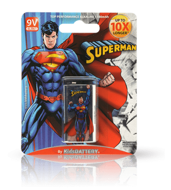 GUNMANSA Superman 9V 6LR61 Alkaline Batteries Single Pack