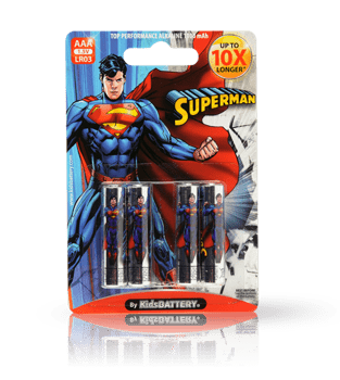 GUNMANSA Superman LR03 AAA Alkaline Batteries 4-Pack