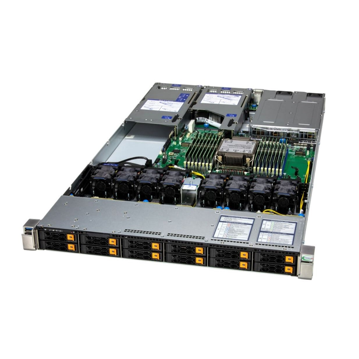 GUNMANSA Supermicro Hyper SuperServer SYS-112H-TN-02-G2 1U UP supporting up to 12 hot-swap 2.5" NVMe/SAS/SATA bays and up to 3 PCIe 5.0 + 1 PCIe 5.0 AIOM slots Gold Series version with pre-configured components