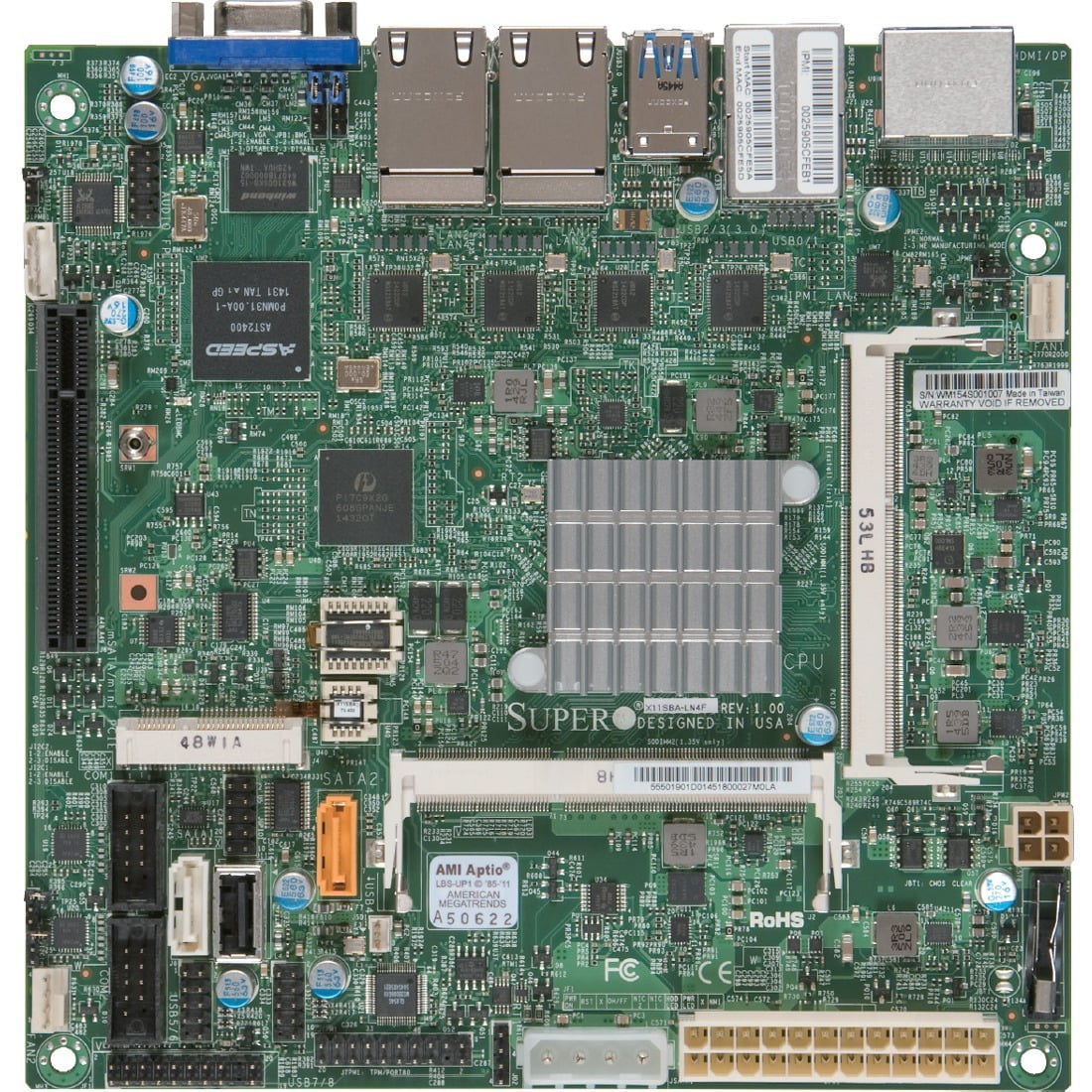 GUNMANSA Supermicro X11SBA-LN4F Server Motherboard - Intel Chipset - Socket BGA-1170 - Mini ITX