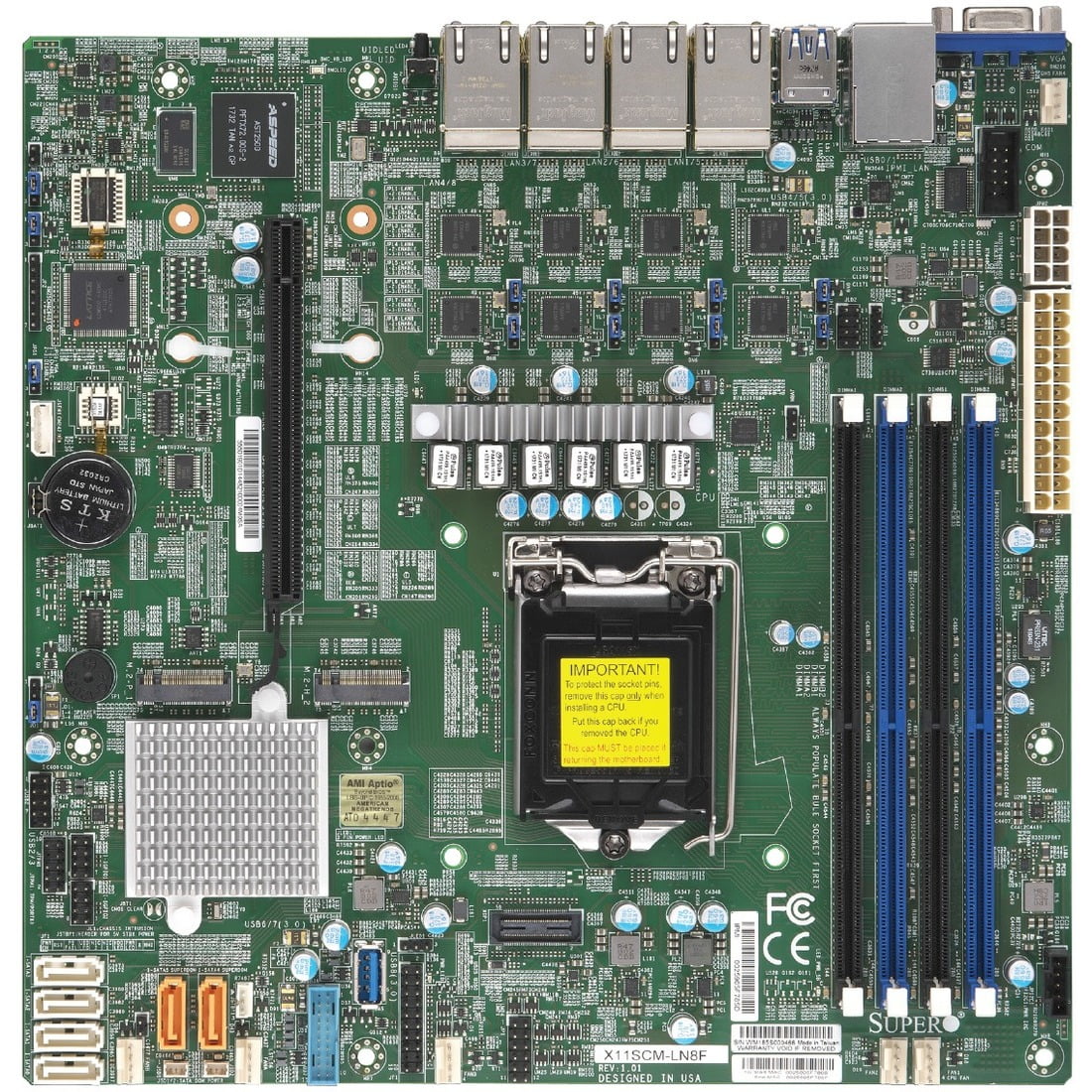 GUNMANSA Supermicro X11SCM-LN8F Server Motherboard - Intel C246 Chipset - Socket H4 LGA-1151 - Micro ATX