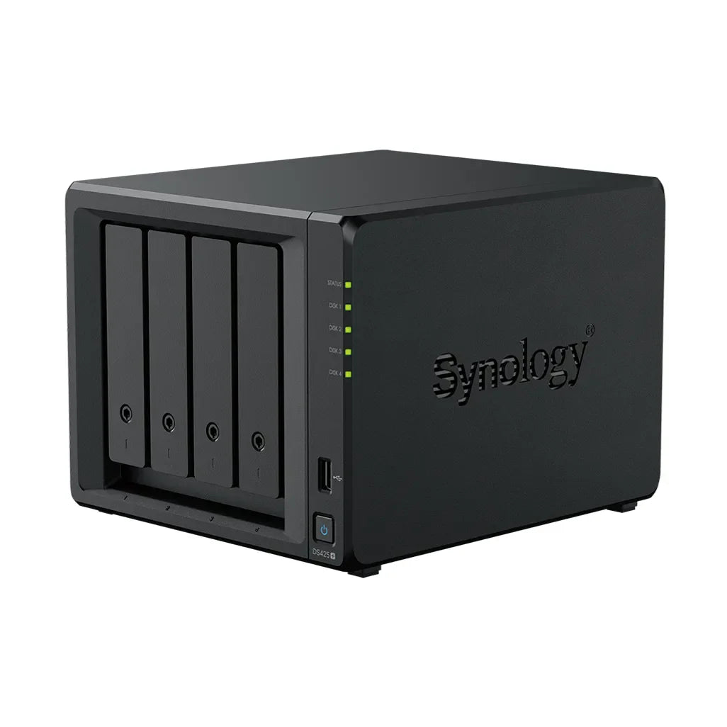 GUNMANSA Synology DiskStation DS425+ 4 Bay - Intel Celeron J4125 4C CPU 2 GB soldered DDR4 non-ECC (1 memory slot upgradeable to 6GB)
