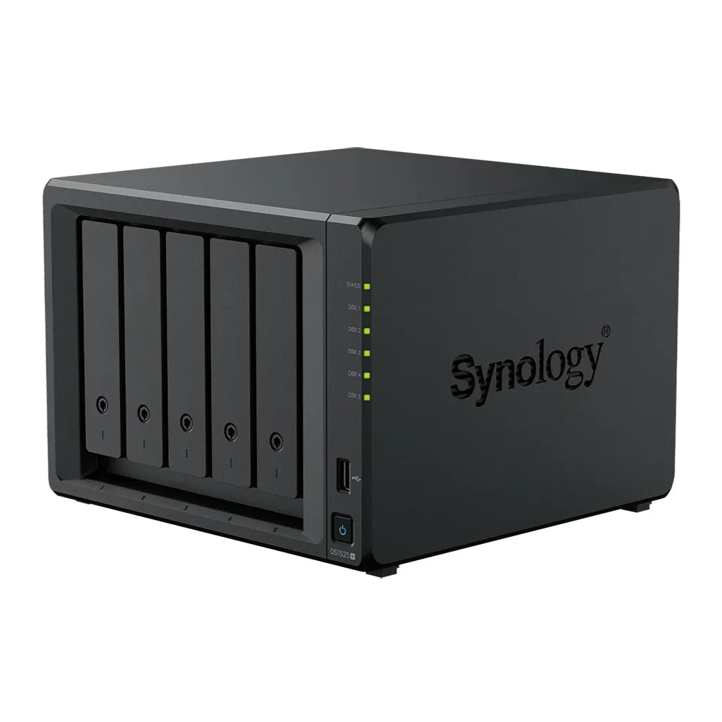GUNMANSA Synology DS1525+ 5 Bay NAS (Espandable to 15 bay) AMD Ryzen V1500B 4C CPU 8 GB DDR4 ECC SODIMM (2 DIMM Slots)
