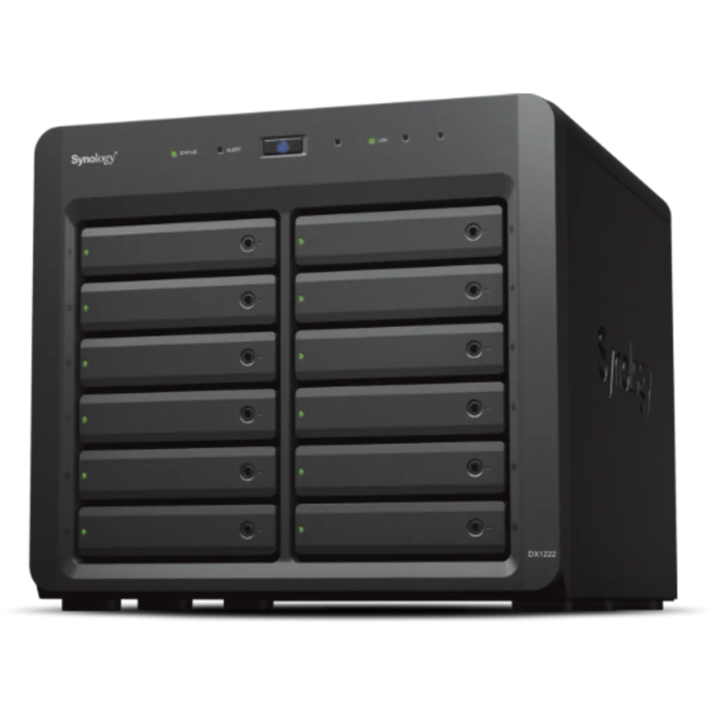 GUNMANSA Synology DX1222, HDD/SSD enclosure, 2.5/3.5", Serial ATA, Serial ATA II, Serial ATA III, Hot-swap, Black