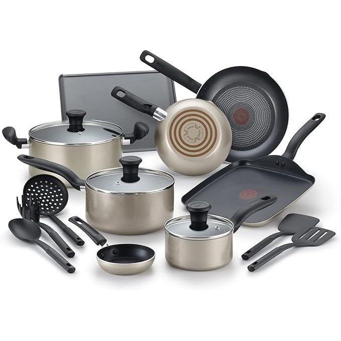 GUNMANSA Tefal Culinaire 16Piece Nonstick Champagne Cookware Set