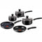 GUNMANSA Tefal Essential 8 Piece Non Stick Set Black