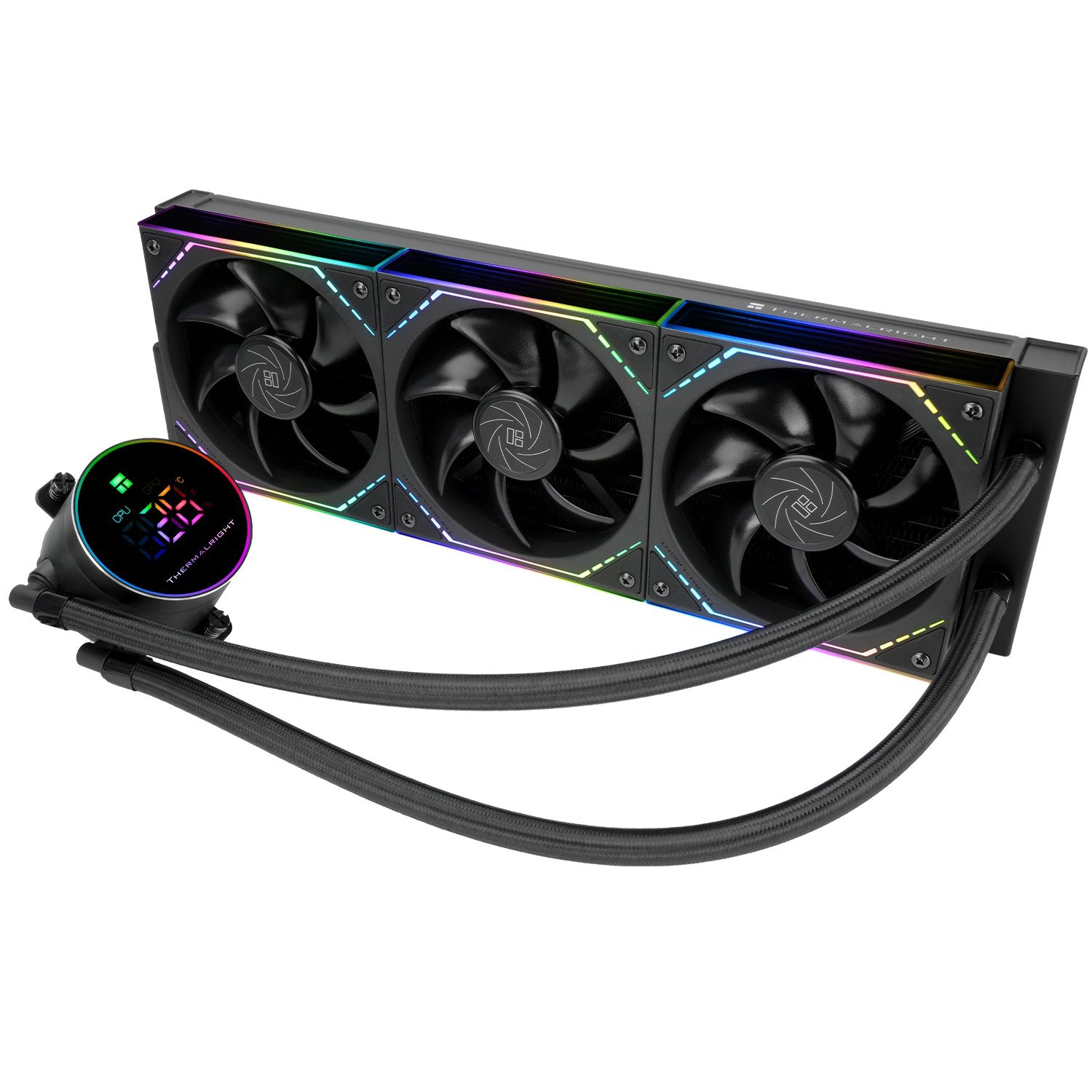 GUNMANSA Thermalright Frozen Magic 360 Digital Black ARGB V2 Liquid CPU Cooler, 360 Cooling Row Size with 3 * 120mm PWM ARGB Fans, for AMD/AM4/AM5, Intel LGA1150/1151/1200/1700/1851, Desktop CPU Water Cooler