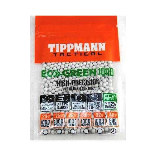 GUNMANSA Tippmann 6MM ECO BBs, 0.28G 500CT White – 65553