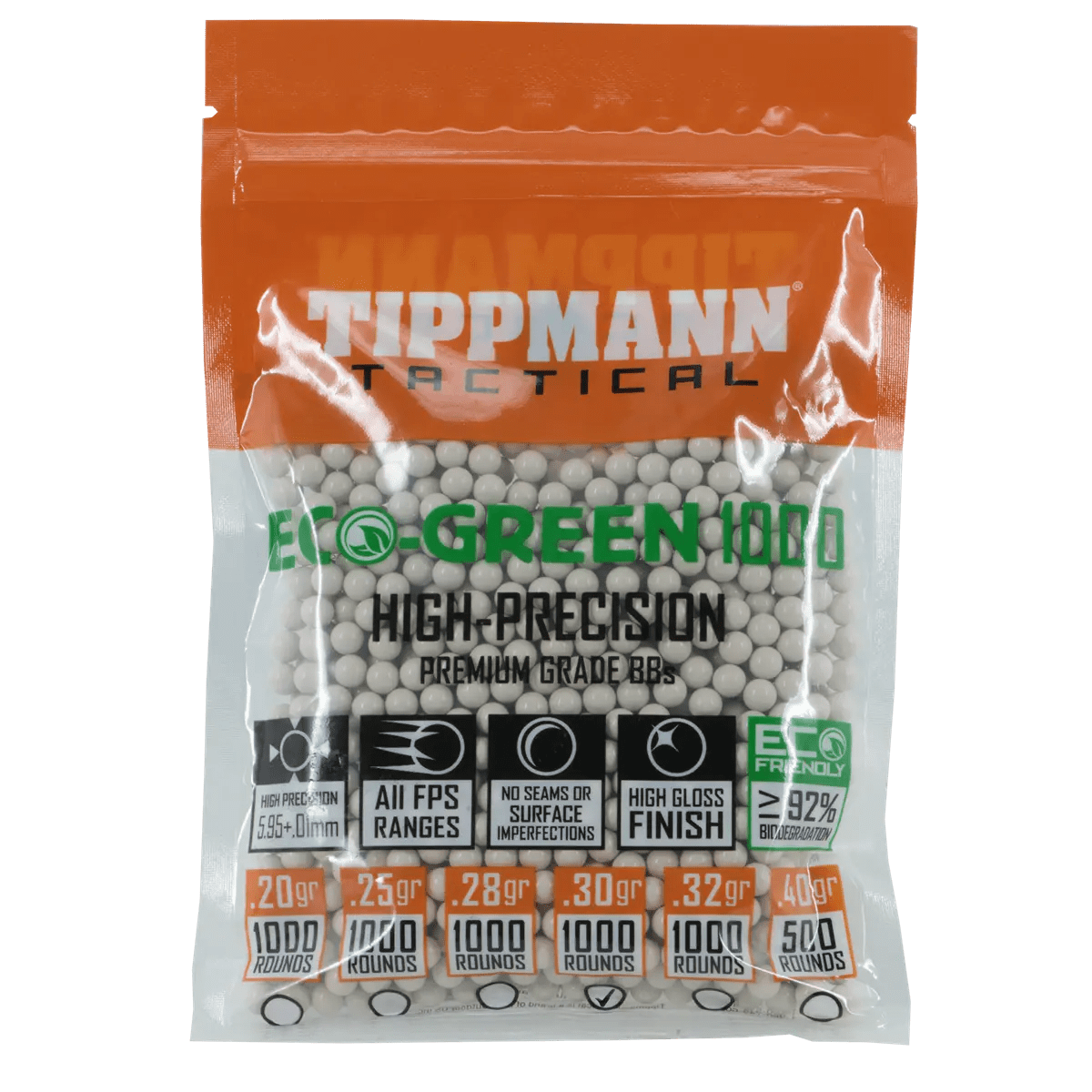 GUNMANSA TIPPMANN 6MM ECO BBS, 30G 1000CT WHITE - SPECIAL - GSA