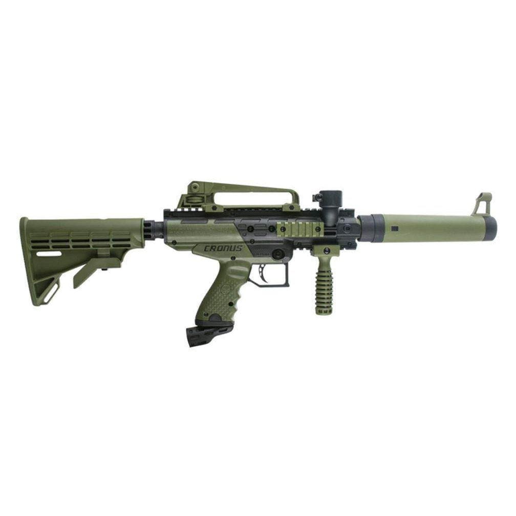 GUNMANSA Tippmann Cronus Tactical Olive Paintball Rifle (Semi Auto|CO2|HOP|300 FPS|9J|.68 CAL)